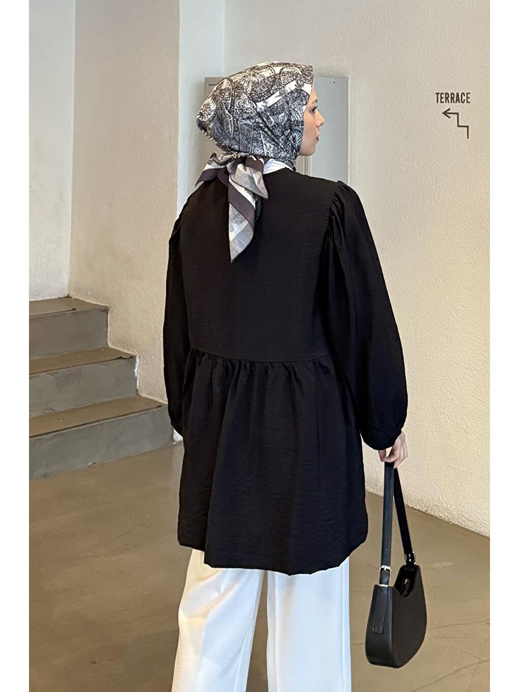 Ön Bağlamalı İki Parça Ceket Siyah-2