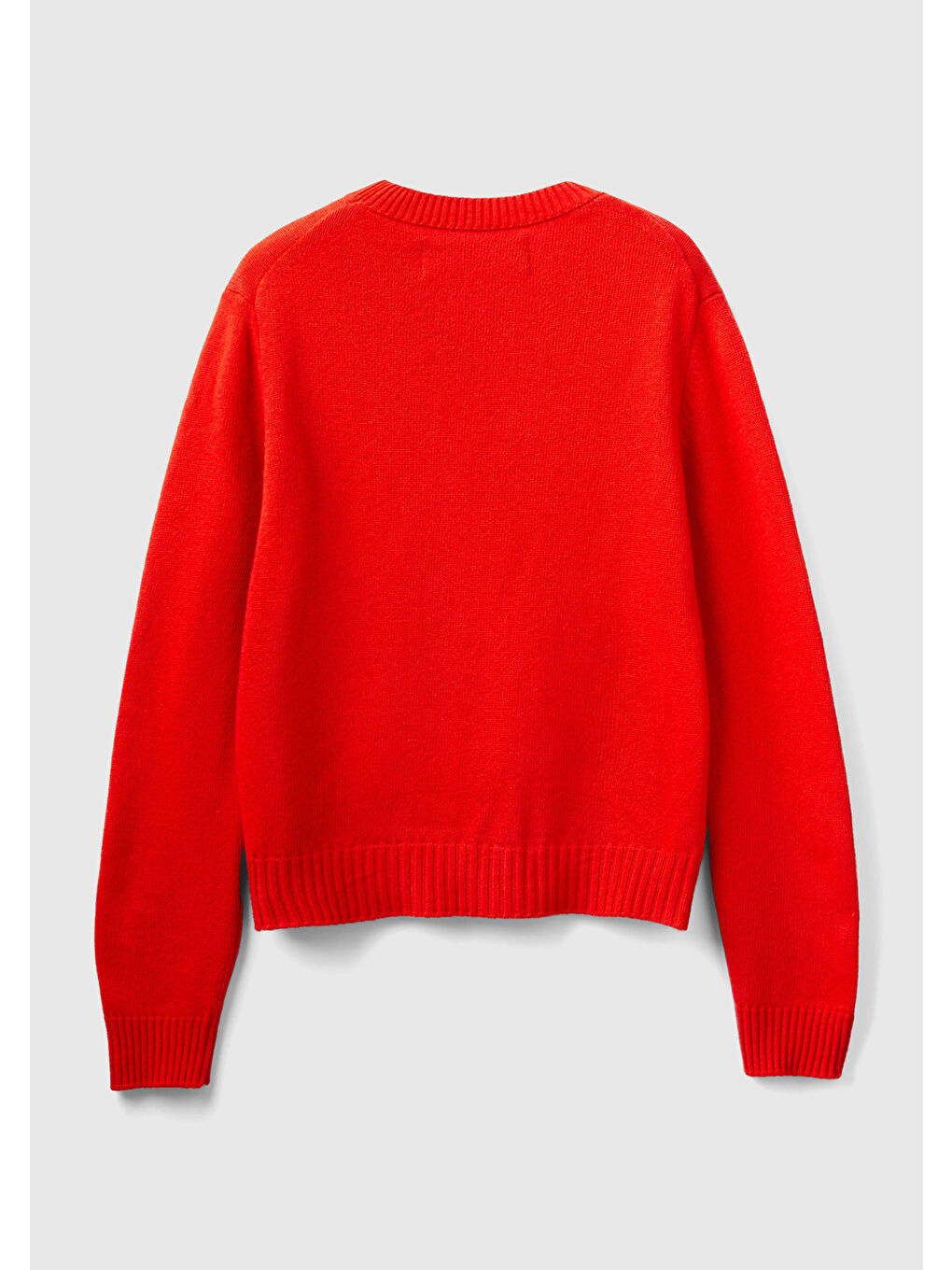 Kadın Kırmızı Kaşmir Karışımlı Tavşan Desenli Kazak-3