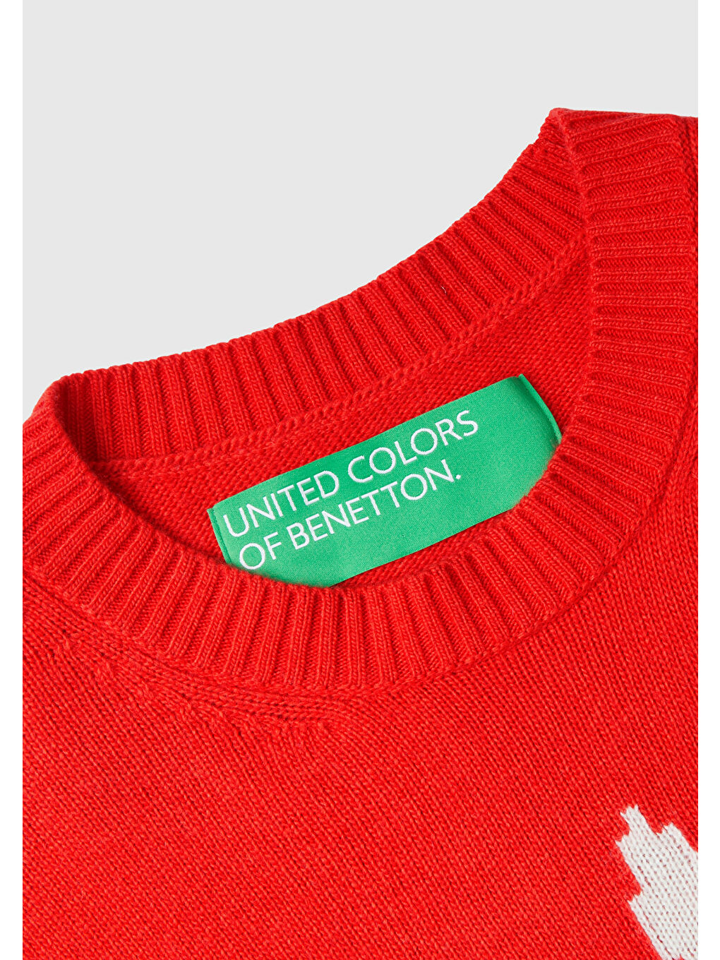 Kadın Kırmızı Kaşmir Karışımlı Tavşan Desenli Kazak-5