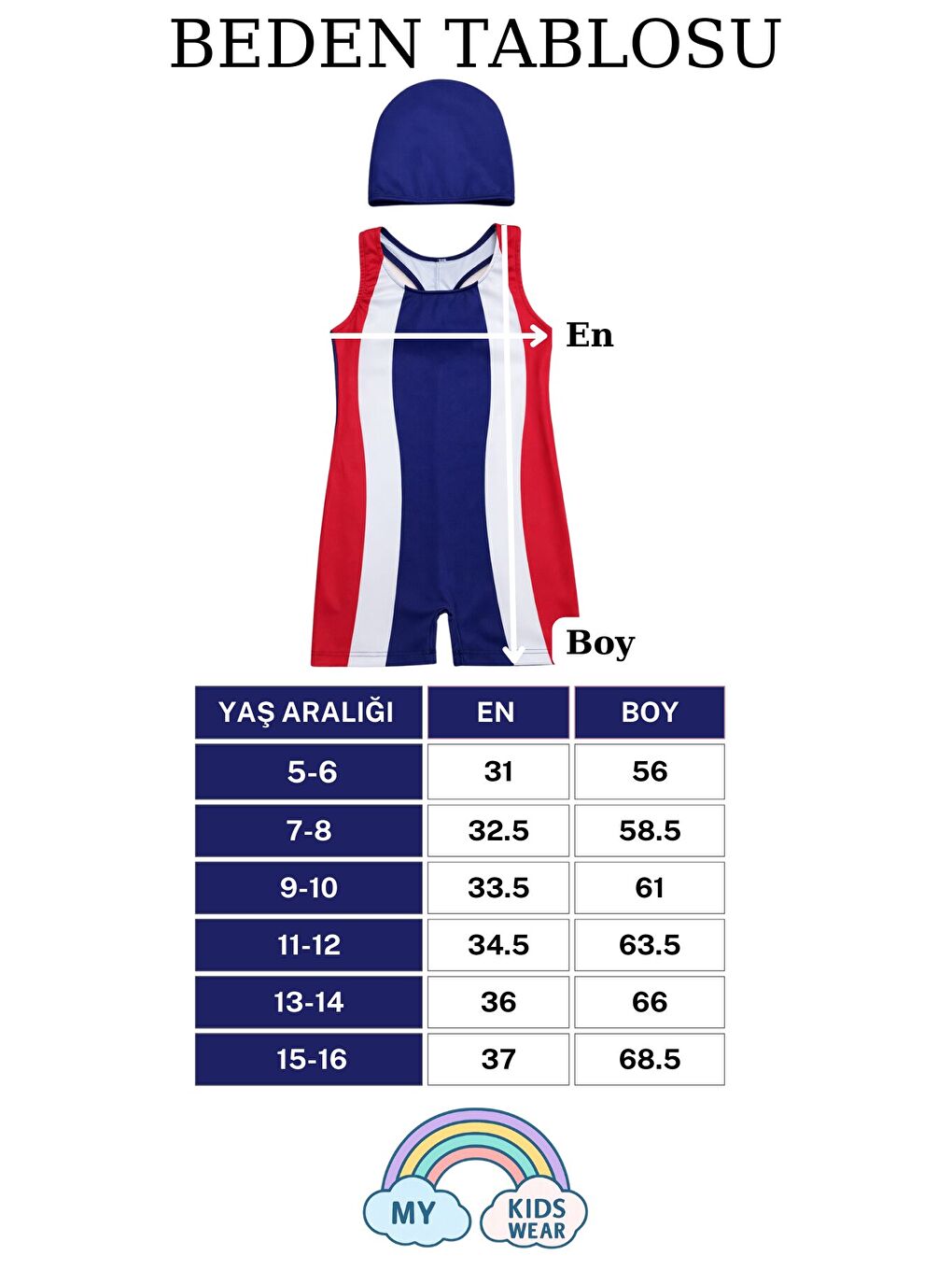 Ekru Kız Çocuk Deniz Yüzücü Mayoları 5-16 Yaş 12622-1