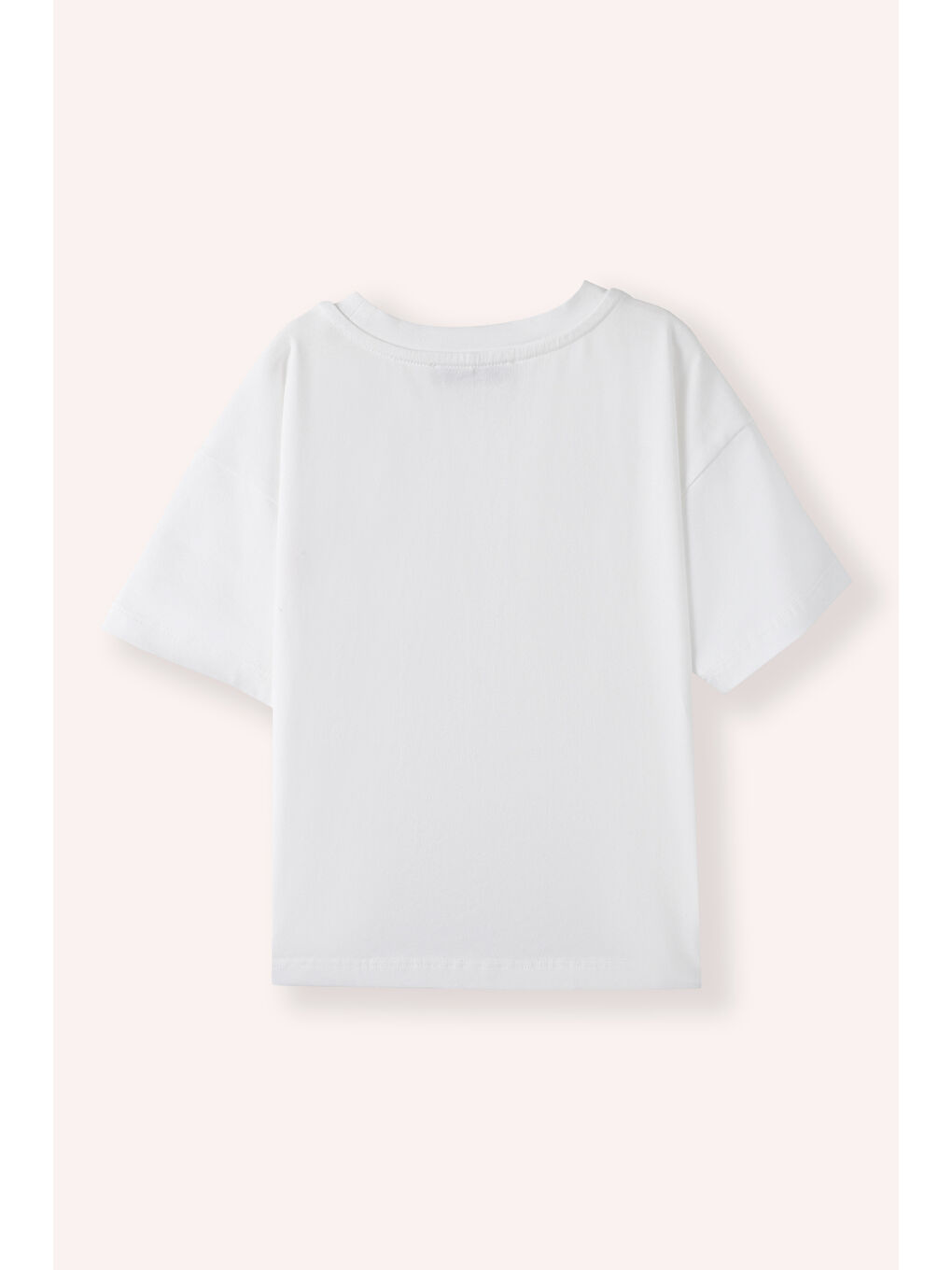 Kız Çocuk Nakış Detaylı T-Shirt Beyaz-2