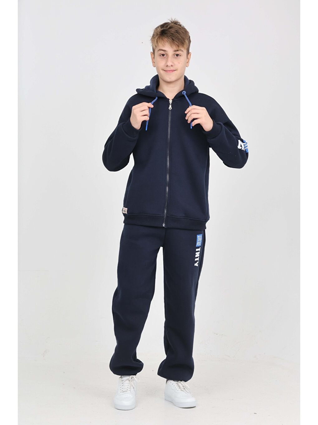 Lacivert Erkek Çocuk Kolu Baskılı Eşofman Takım-4