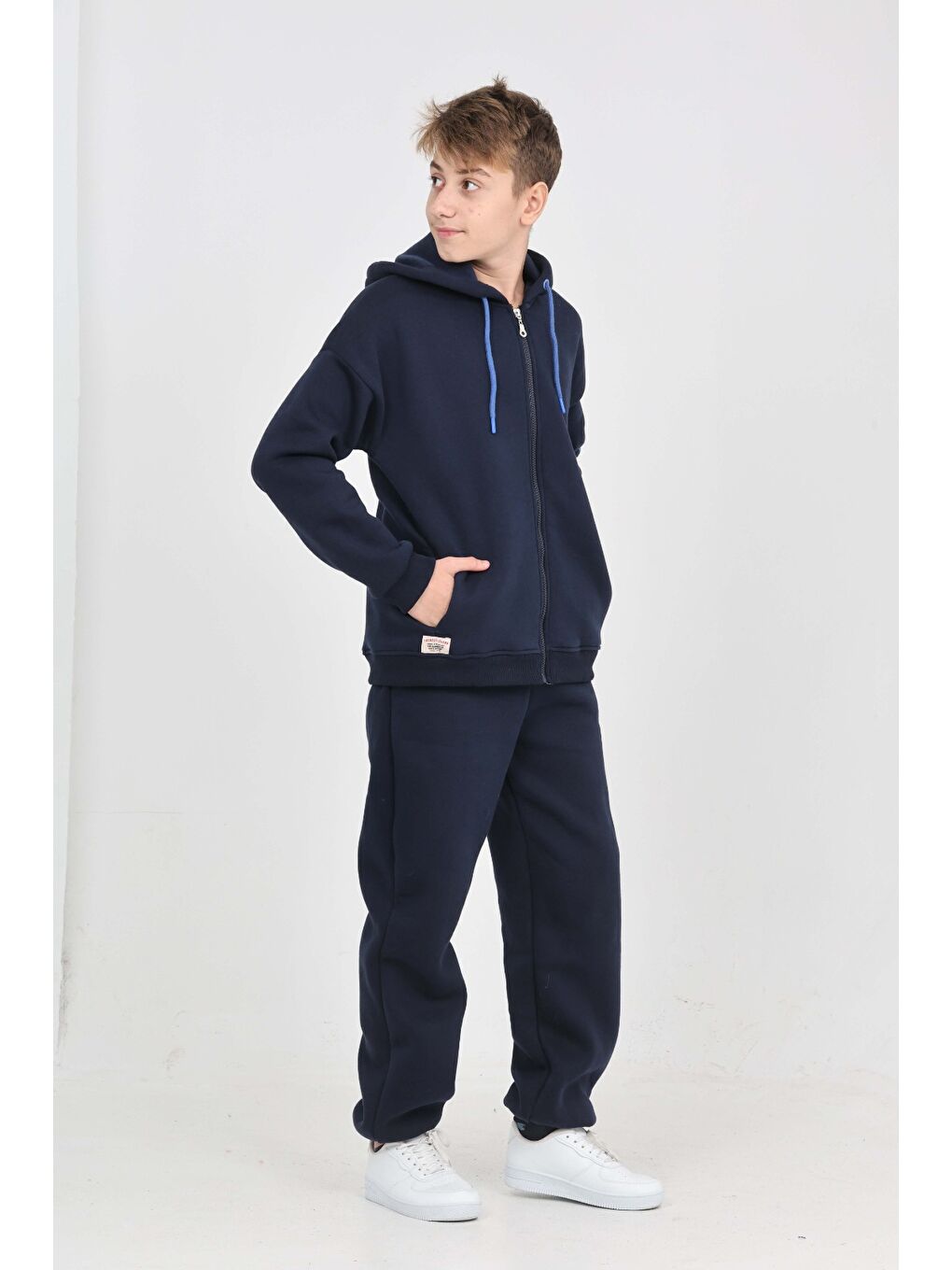 Lacivert Erkek Çocuk Kolu Baskılı Eşofman Takım-6