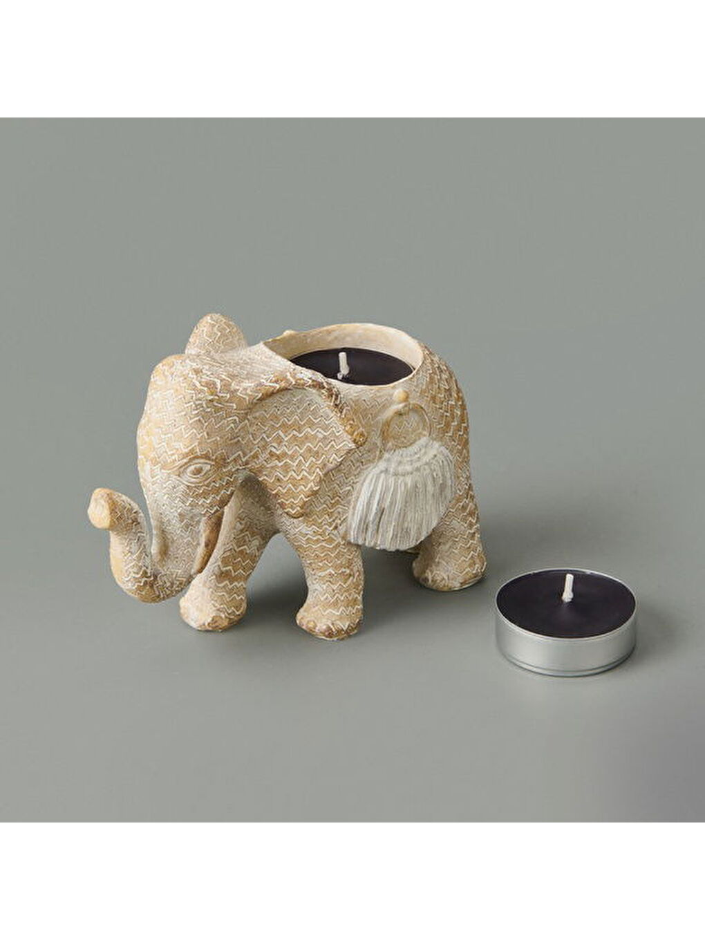 Elephant Mumluk - Bej - 12x8 cm-3