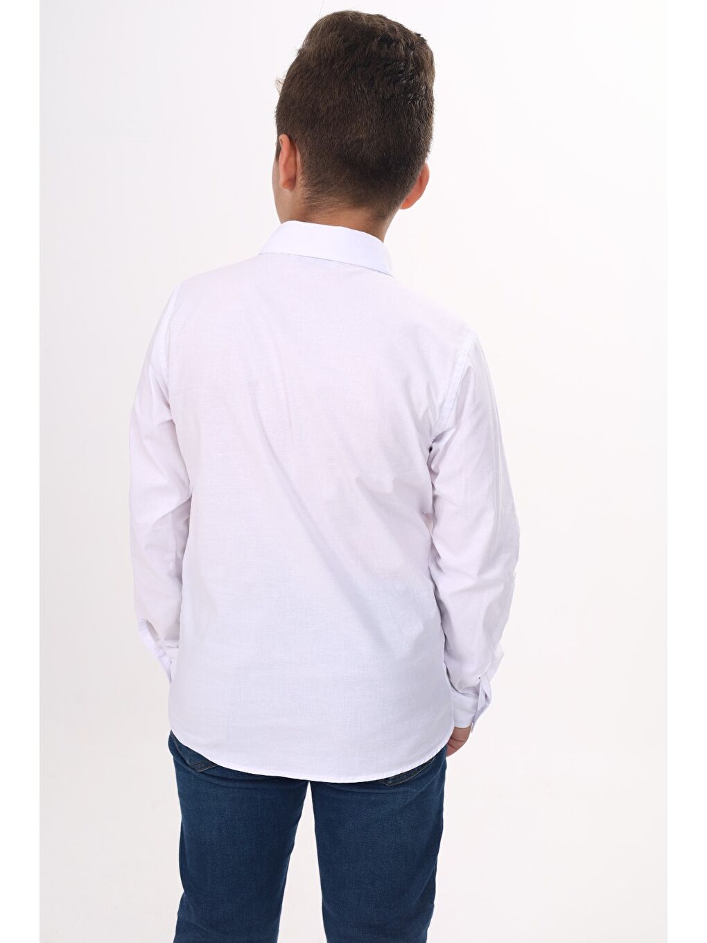 Beyaz Erkek Çocuk Okul Gömlek-3