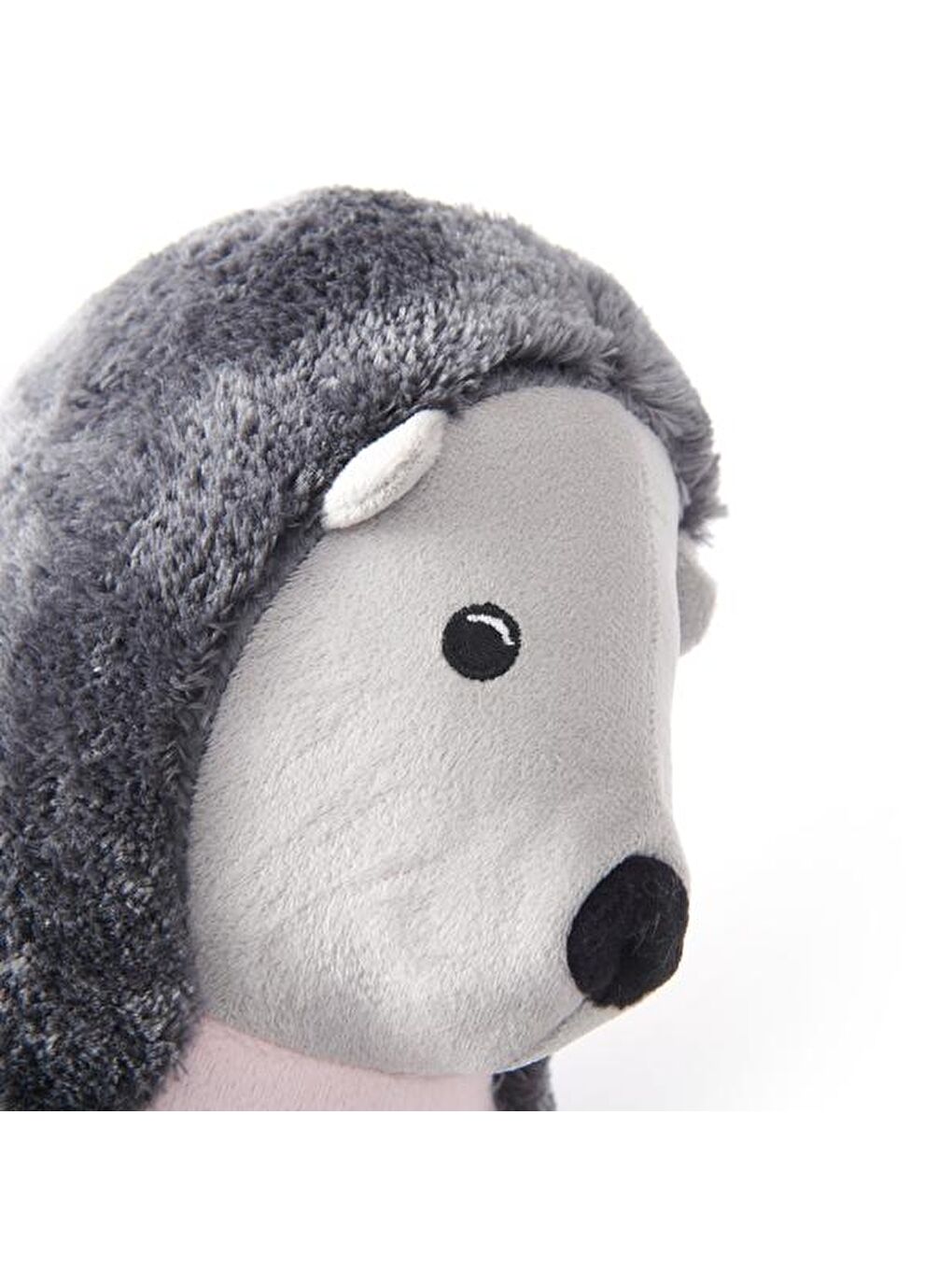 Kirpi Figürlü Yastık - Gri - 16x30 cm-1