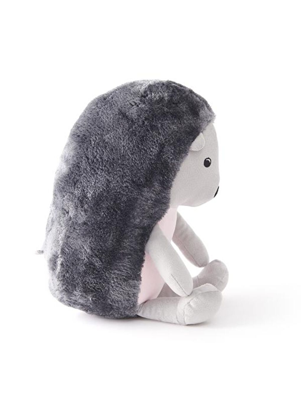 Kirpi Figürlü Yastık - Gri - 16x30 cm-2