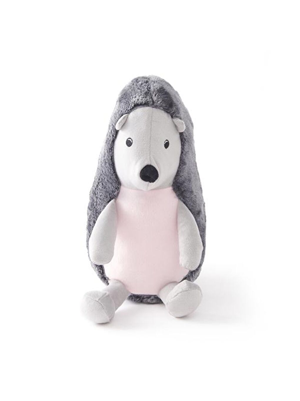 Kirpi Figürlü Yastık - Gri - 16x30 cm-3