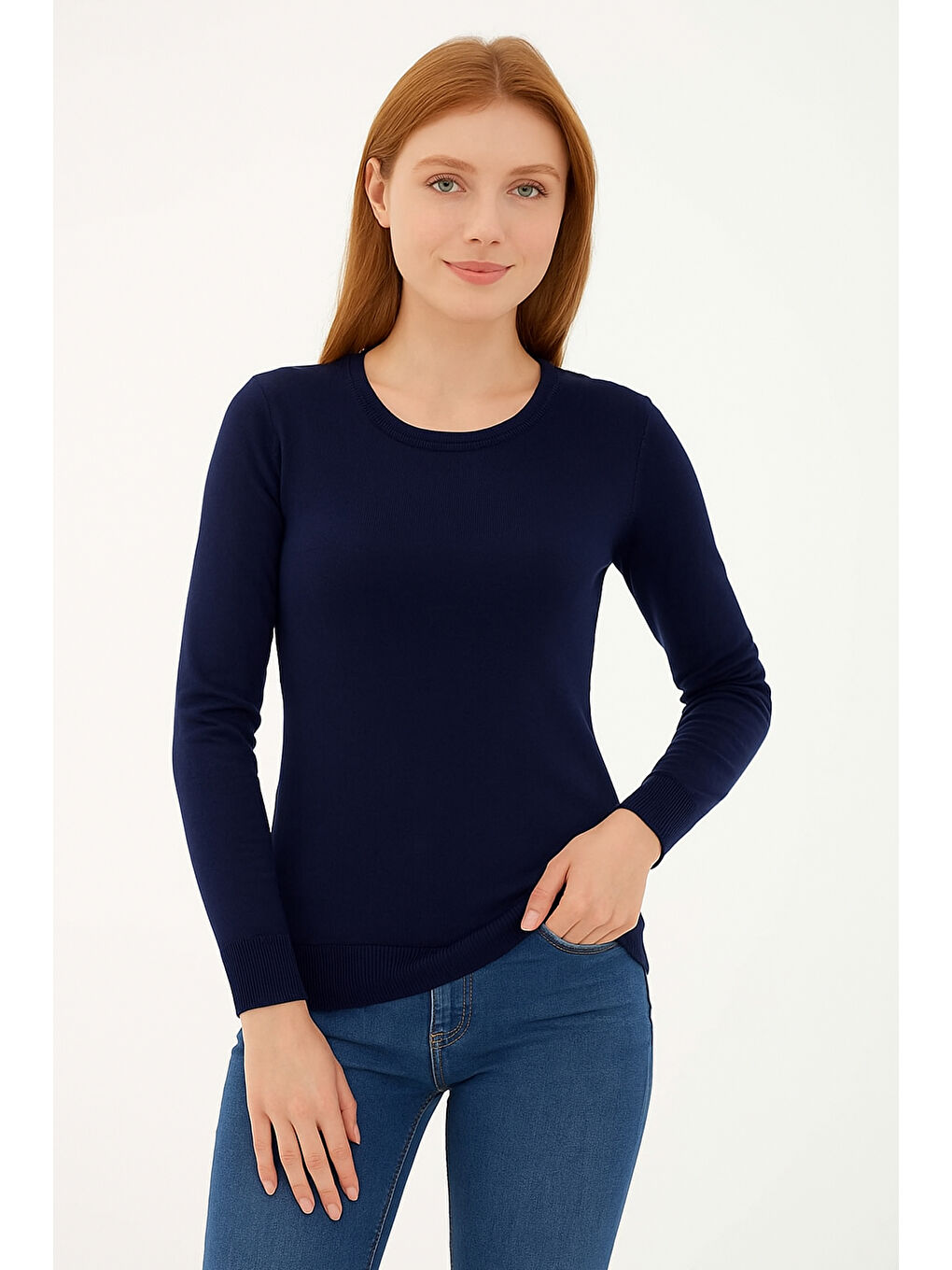 Lacivert Regular Fit Bisiklet Yaka Triko Kazak 25K0779K1-2