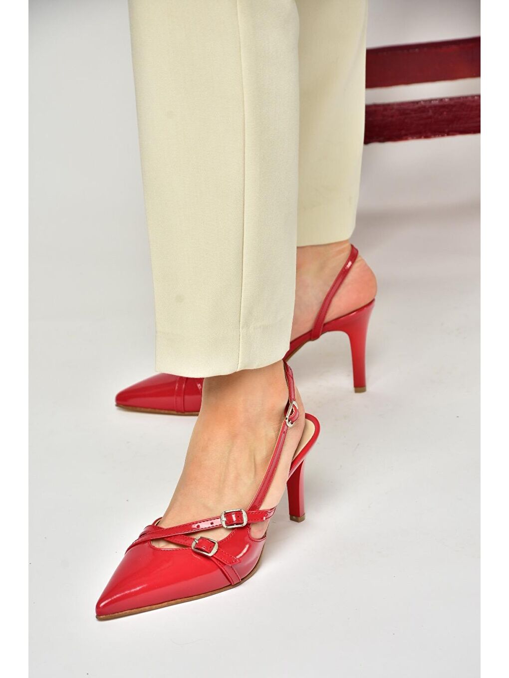 S6540719 Kırmızı Kadın Topuklu Ayakkabı