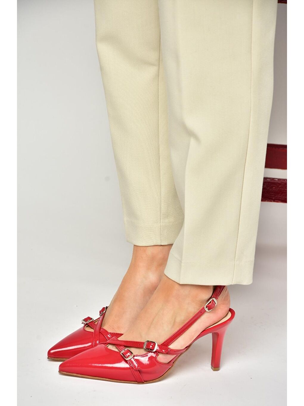 S6540719 Kırmızı Kadın Topuklu Ayakkabı-2