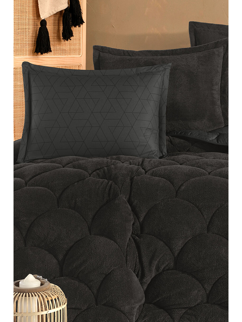 Antrasit Wellsoft Tek Kişilik Uyku Seti Çift Taraflı Monza-1