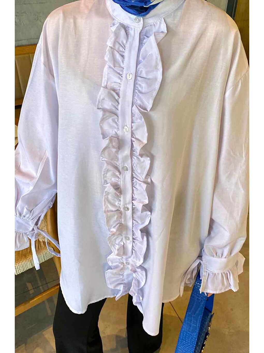 Flores Fırfırlı Tunik Beyaz-2