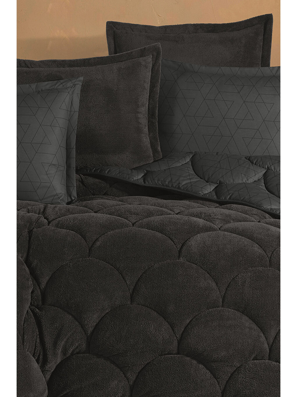 Antrasit Wellsoft Çift Kişilik Uyku Seti Çift Taraflı Monza-3