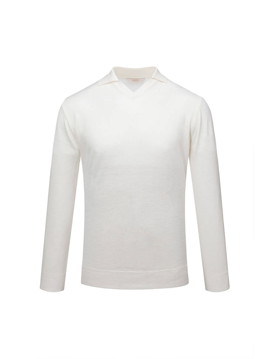 Bej Taş Regular Fit Polo Yaka Yünlü Kazak