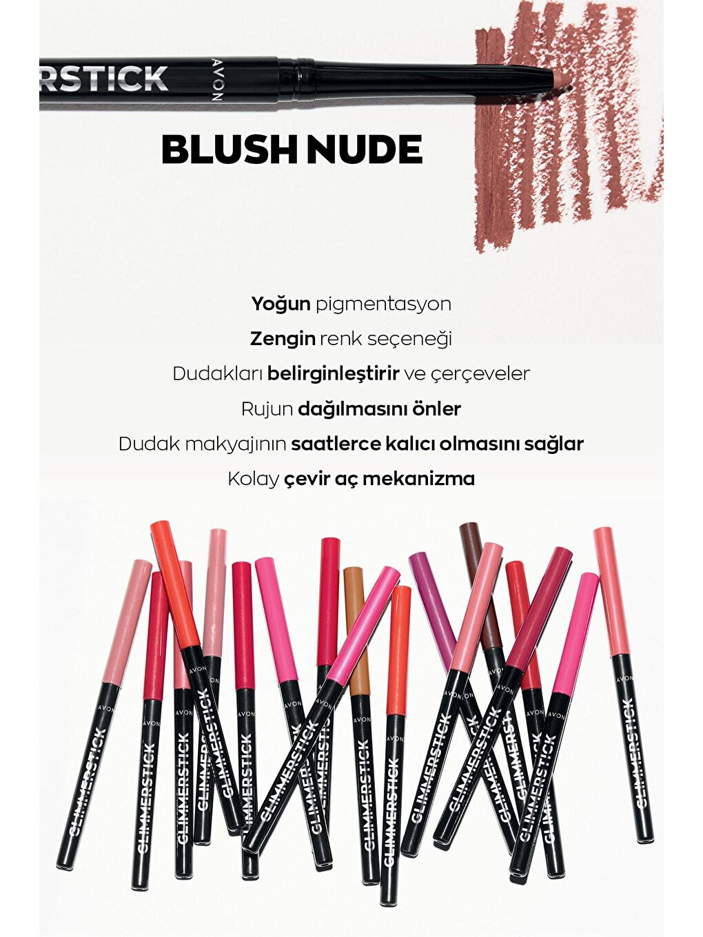 AVON Renksiz Glimmerstick Dudak Kalemi Blushed Nude - 1