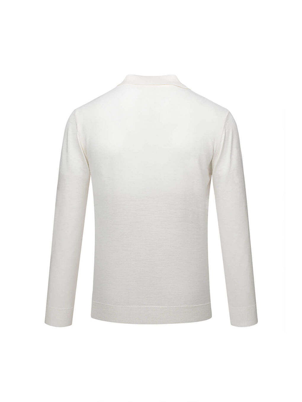 Bej Taş Regular Fit Polo Yaka Yünlü Kazak-2