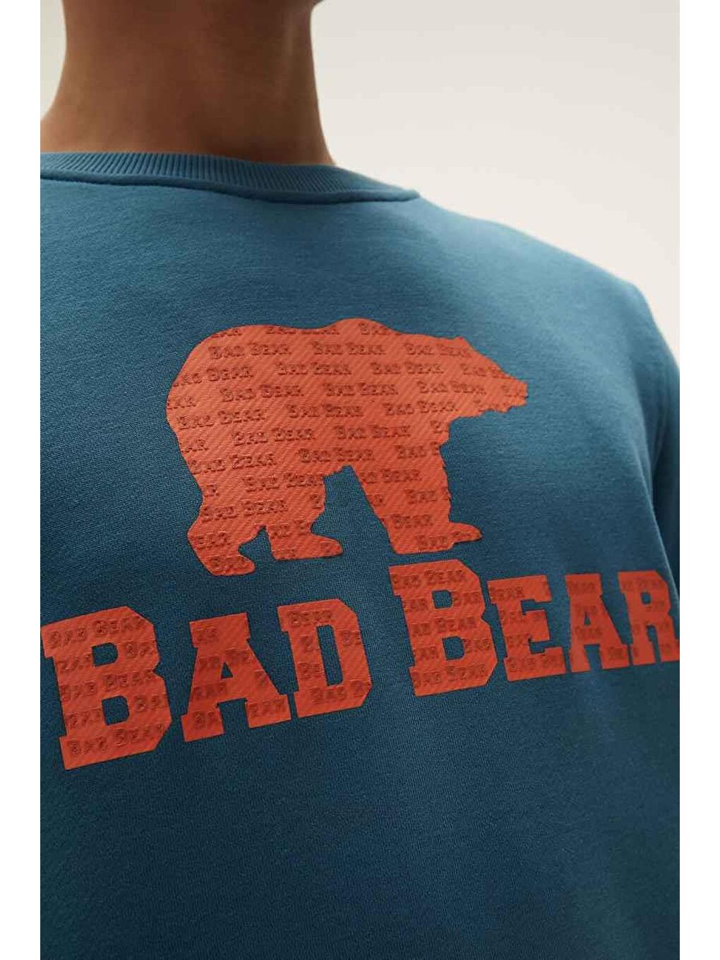 Bad Bear Petrol Logo Crewneck Petrol Mavi Baskılı Erkek Sweatshirt - 1