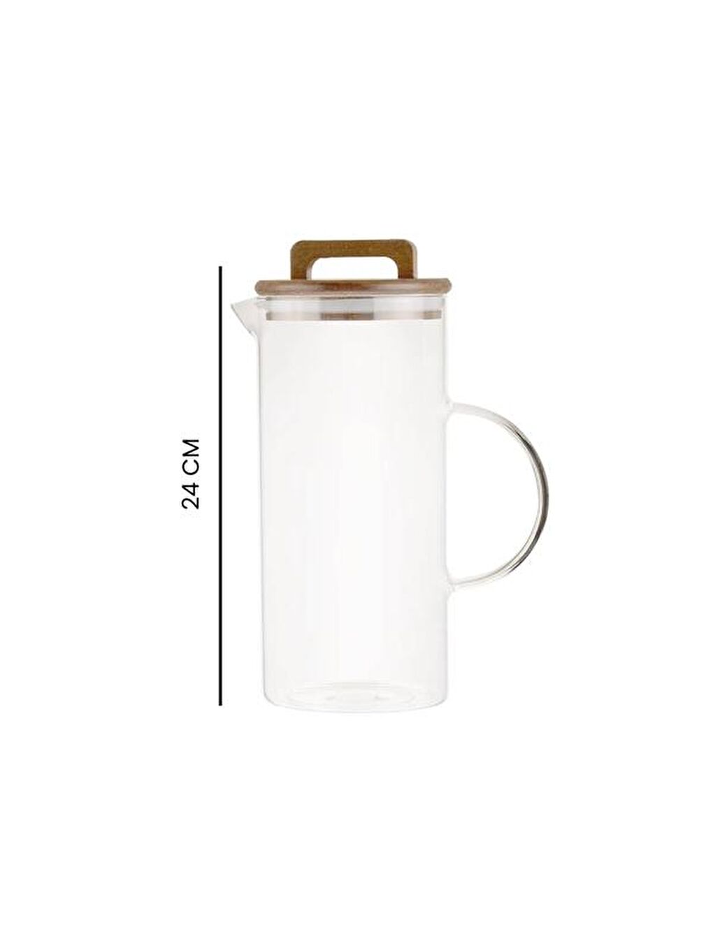 Siyah Cam Sürahi - Şeffaf / Kahverengi - 24 cm-4