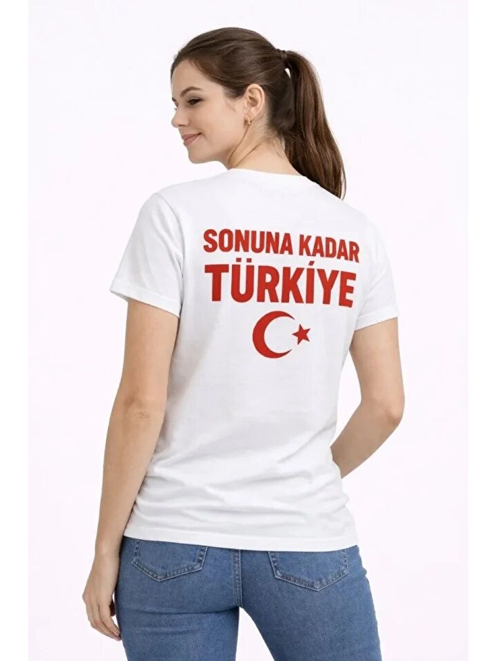 TÜRKİYE Ay Yıldız Baskılı Taraftar Forma T-Shirt - Beyaz-2