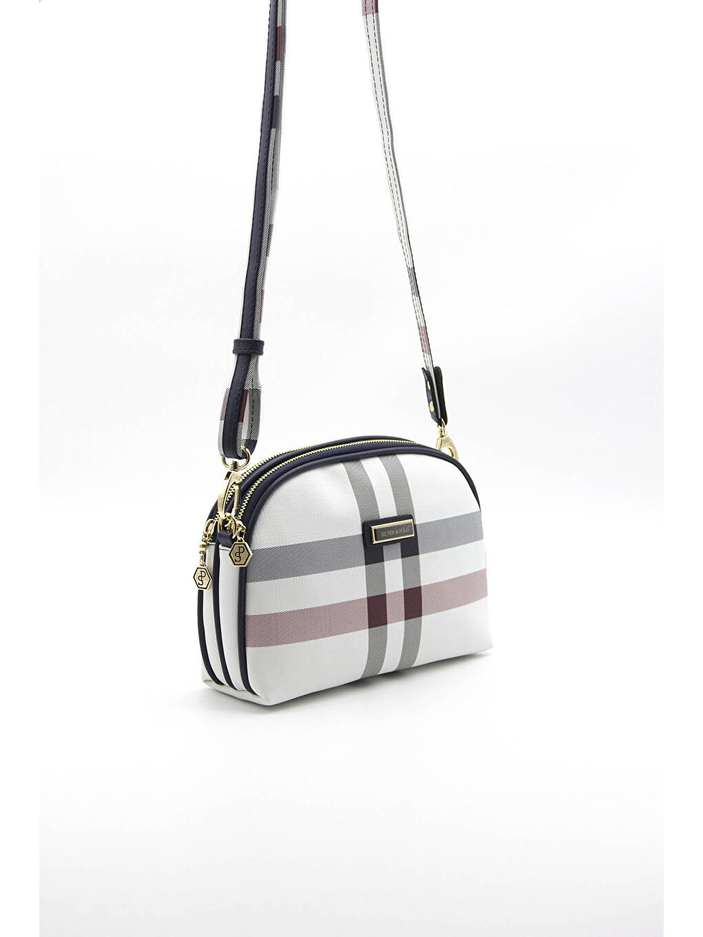 Beyaz Kadın Çapraz Çanta 765-36710 SSilver Polo  MK3 BEYAZ-MAT LACİ-1