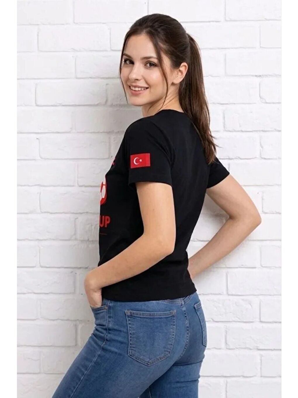 Türkiye World Cup 2026 Baskılı Tişört Futbol Temalı Forma T-Shirt - Siyah-1