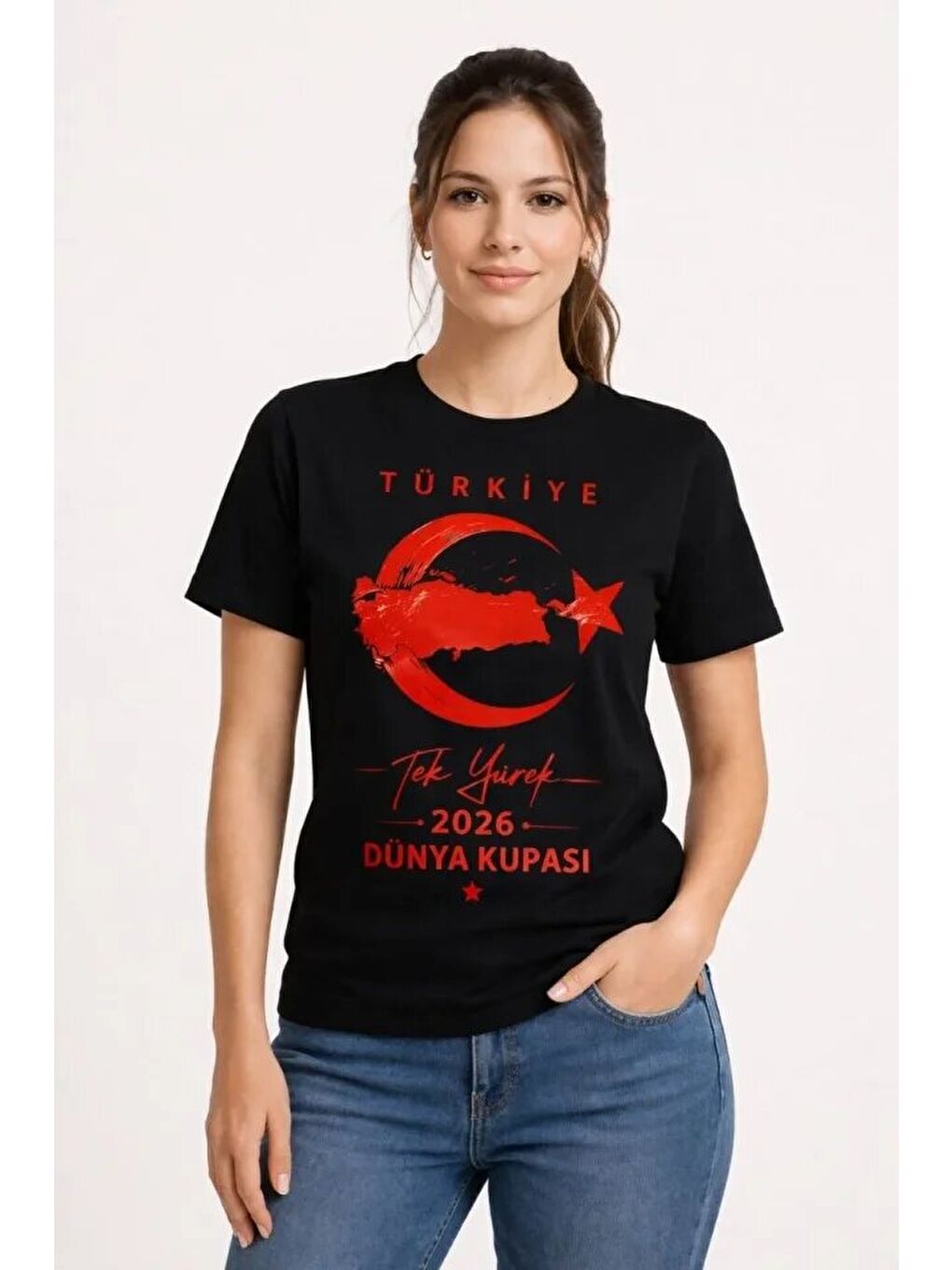 TÜRKİYE Ay Yıldız 2026 Dünya Kupasi Taraftar Forma T-Shirt - Siyah-1