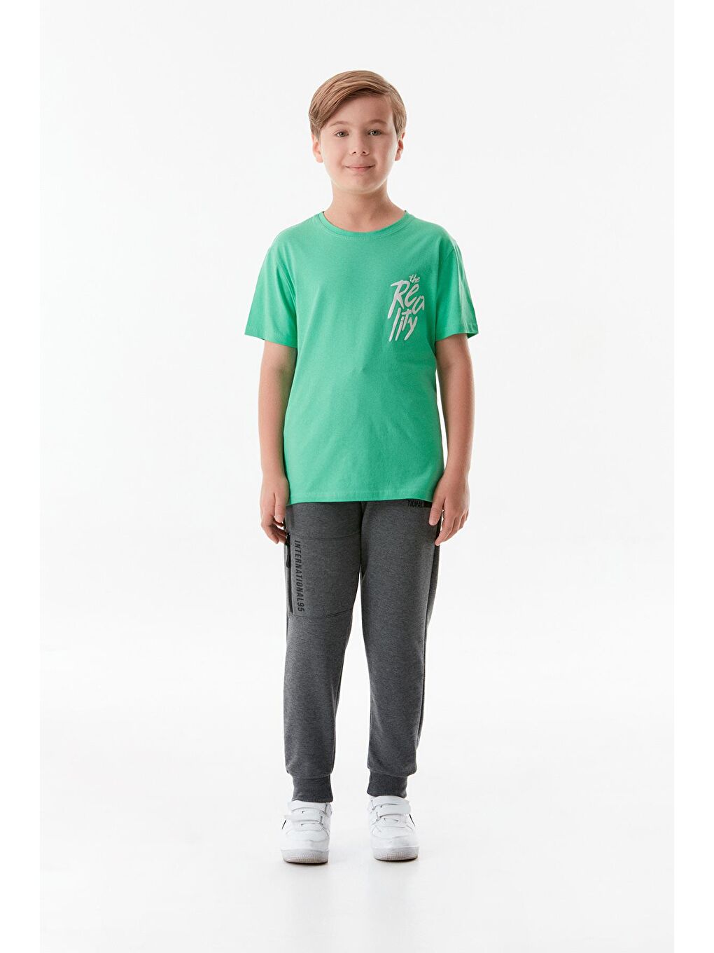 Antrasit Baskılı Jogger Erkek Çocuk Eşofman Altı