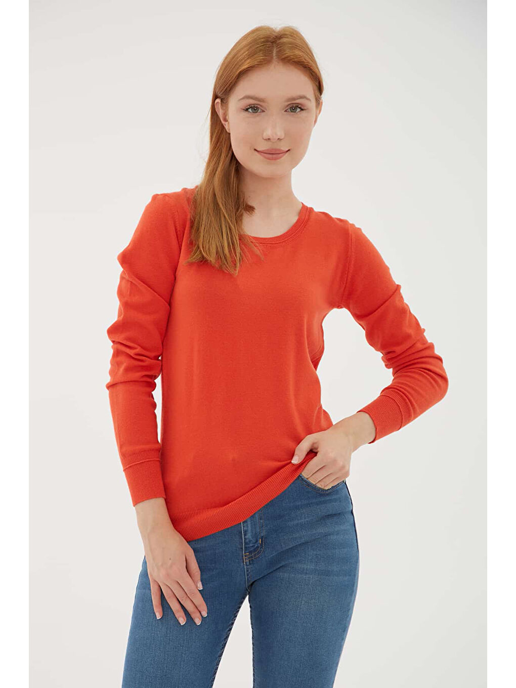 Kahverengi Regular Fit Bisiklet Yaka Triko Kazak 25K0779K1