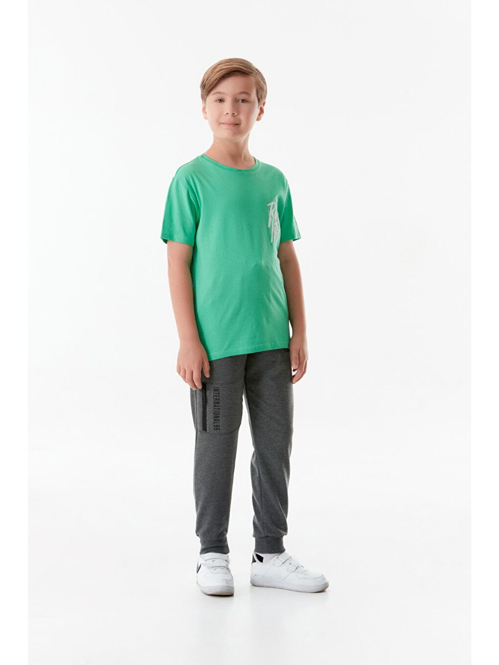 Antrasit Baskılı Jogger Erkek Çocuk Eşofman Altı-1