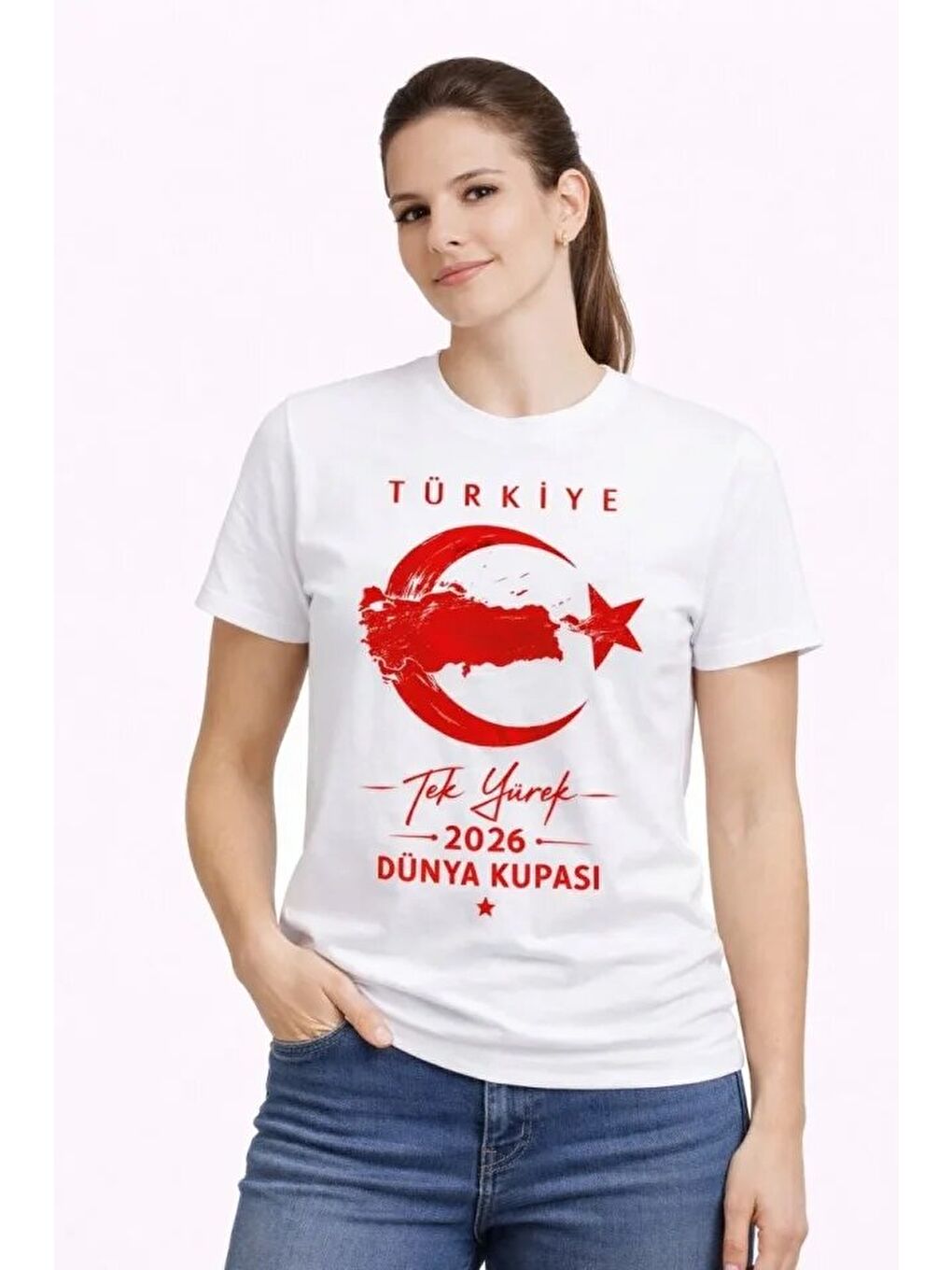 TÜRKİYE Ay Yıldız 2026 Dünya Kupasi Taraftar Forma T-Shirt - Beyaz-2