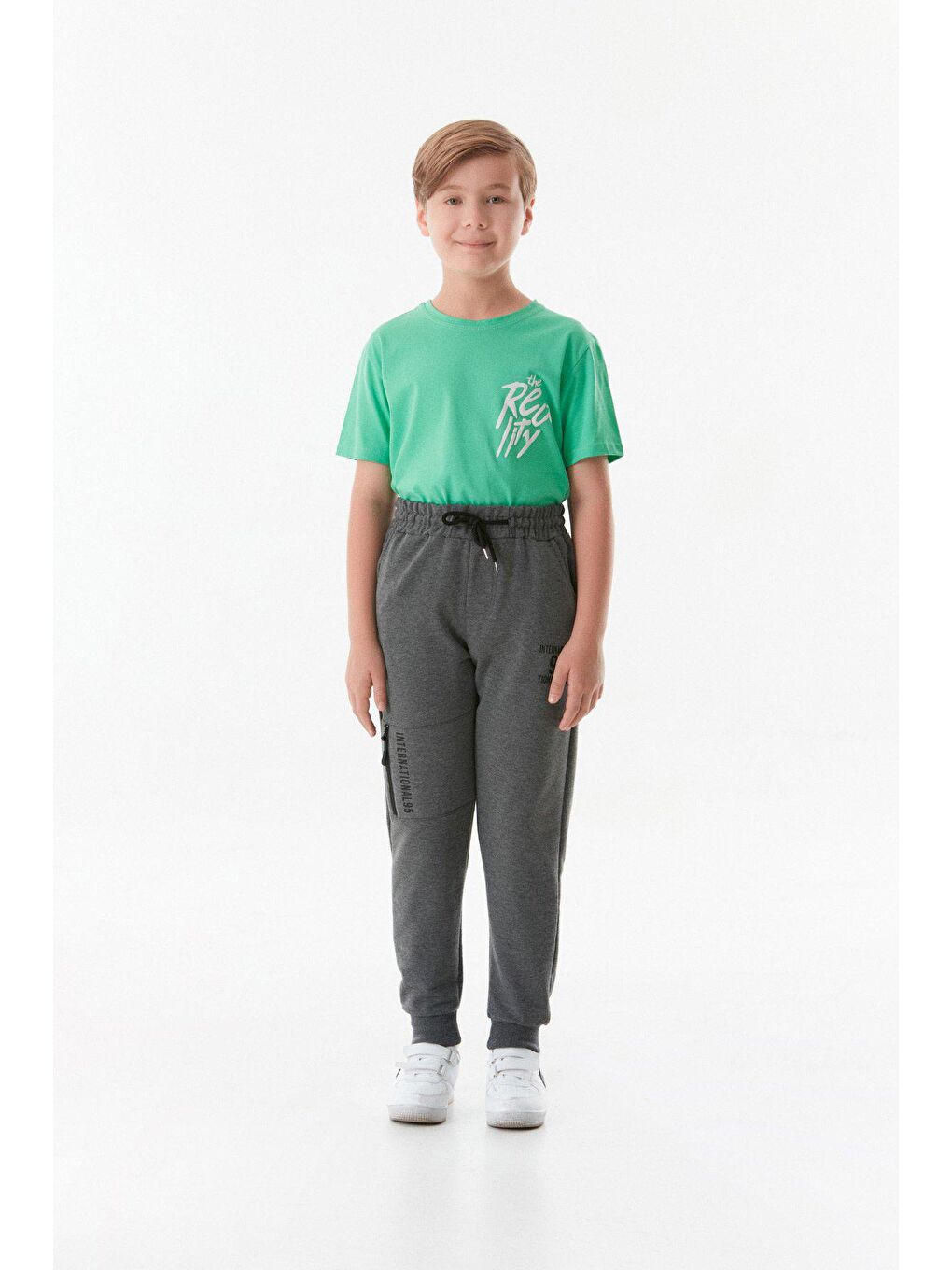 Antrasit Baskılı Jogger Erkek Çocuk Eşofman Altı-3