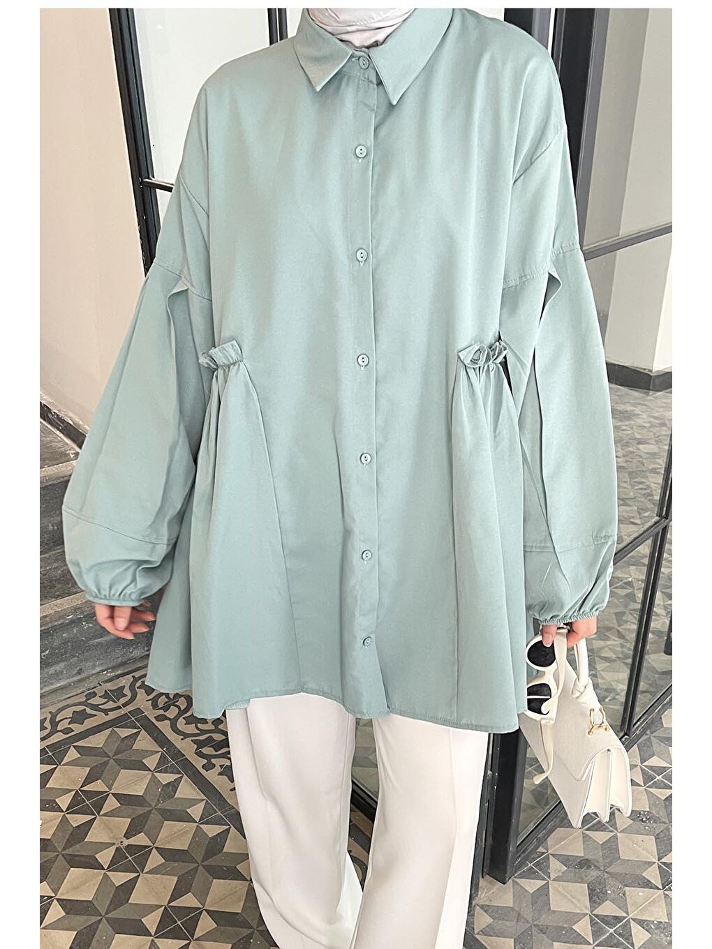 Lopez Balon Kol Tunik Çağla Yeşili-2