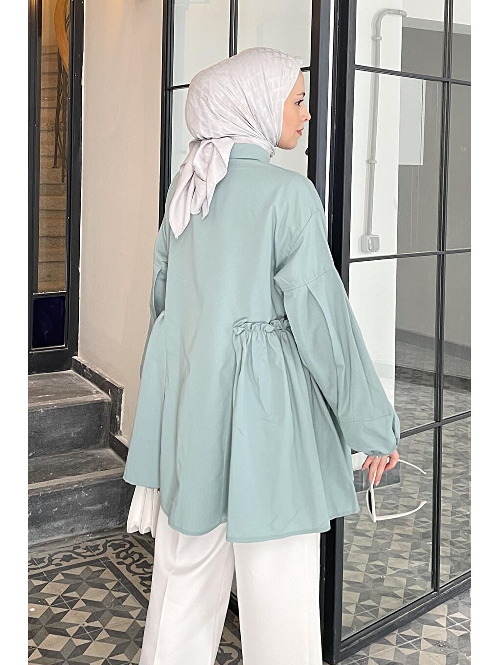 Lopez Balon Kol Tunik Çağla Yeşili-3