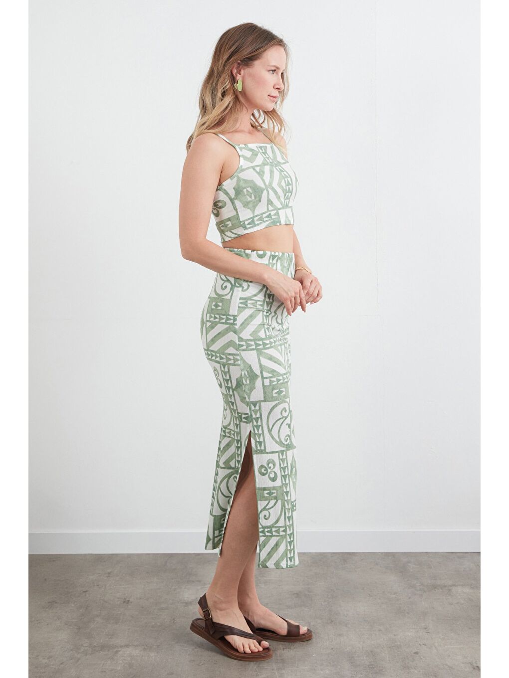 Turkuaz Bürümcük Kumaş Desenli 2 Li Takım-2