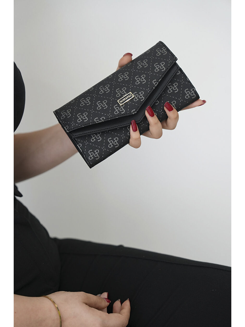 Siyah Kadın Cüzdan & Kartlık 1154-45169 BAYAN CÜZDAN M178 SİYAH PLATİN-MAT SİYAH-2