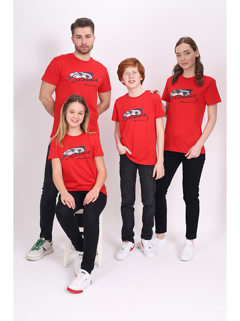 Toontoykids Kırmızı Unisex Atatürk Baskılı Tişört - 3