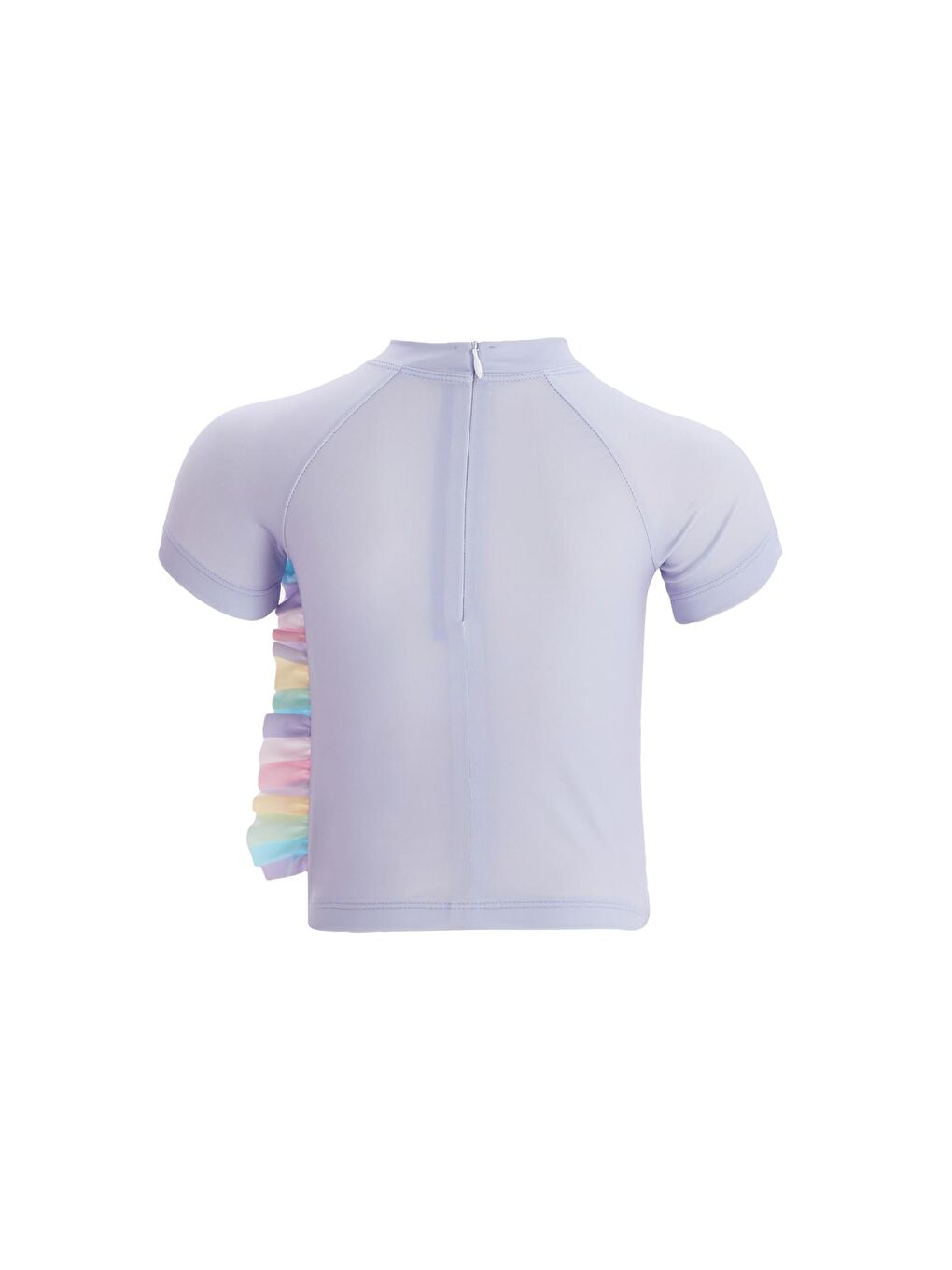 Tişörtlü Kız Çocuk Deniz Havuz Mayosu  Colorful 1 5444 Lila-4