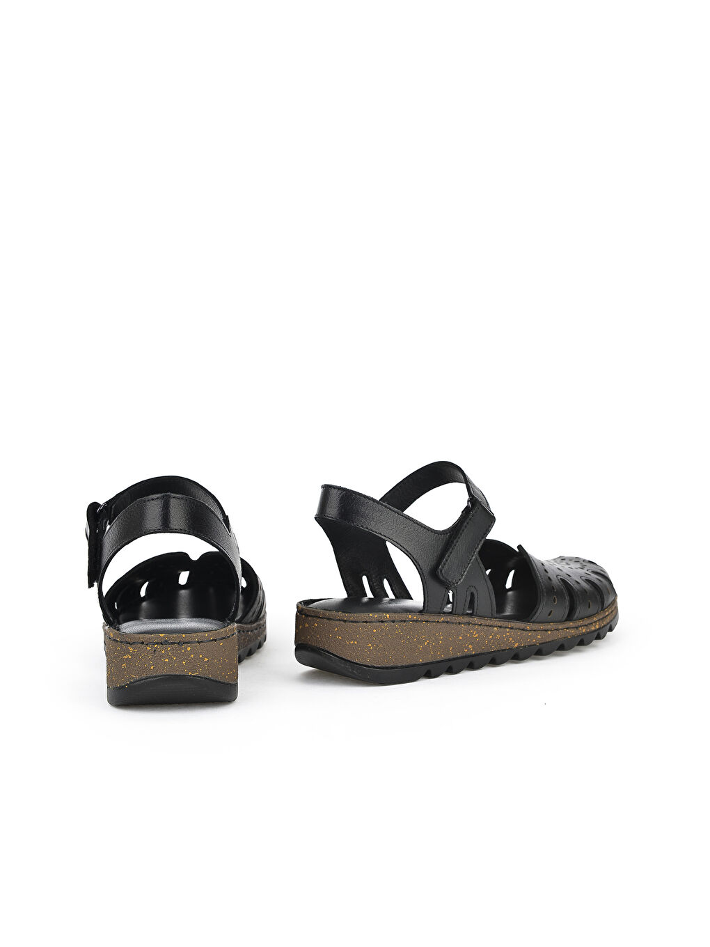 Kadın Hakiki Deri Sandalet 1411008Z204 Siyah-2