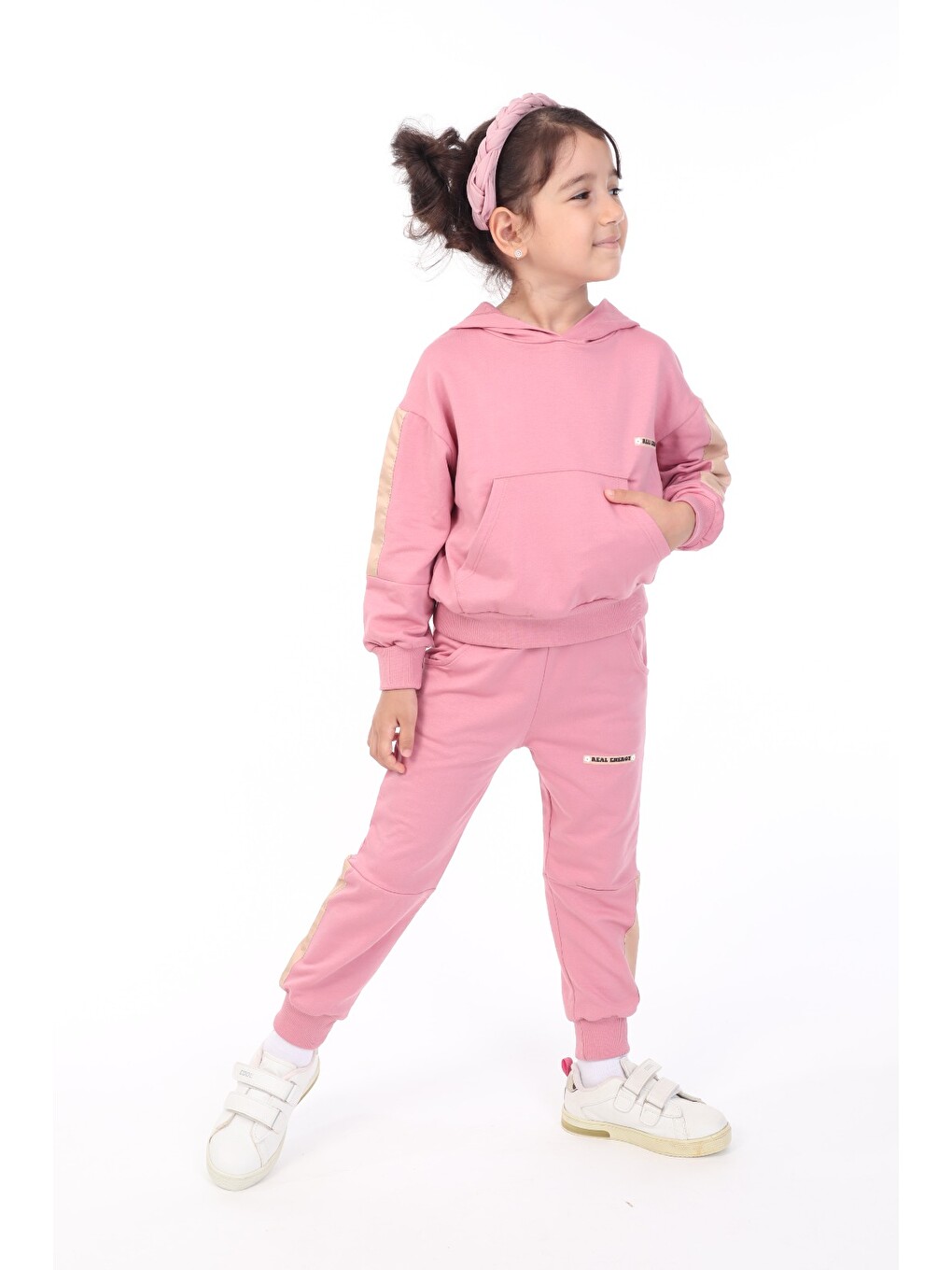 Pembe Kız Çocuk Baskılı Eşofman Takım