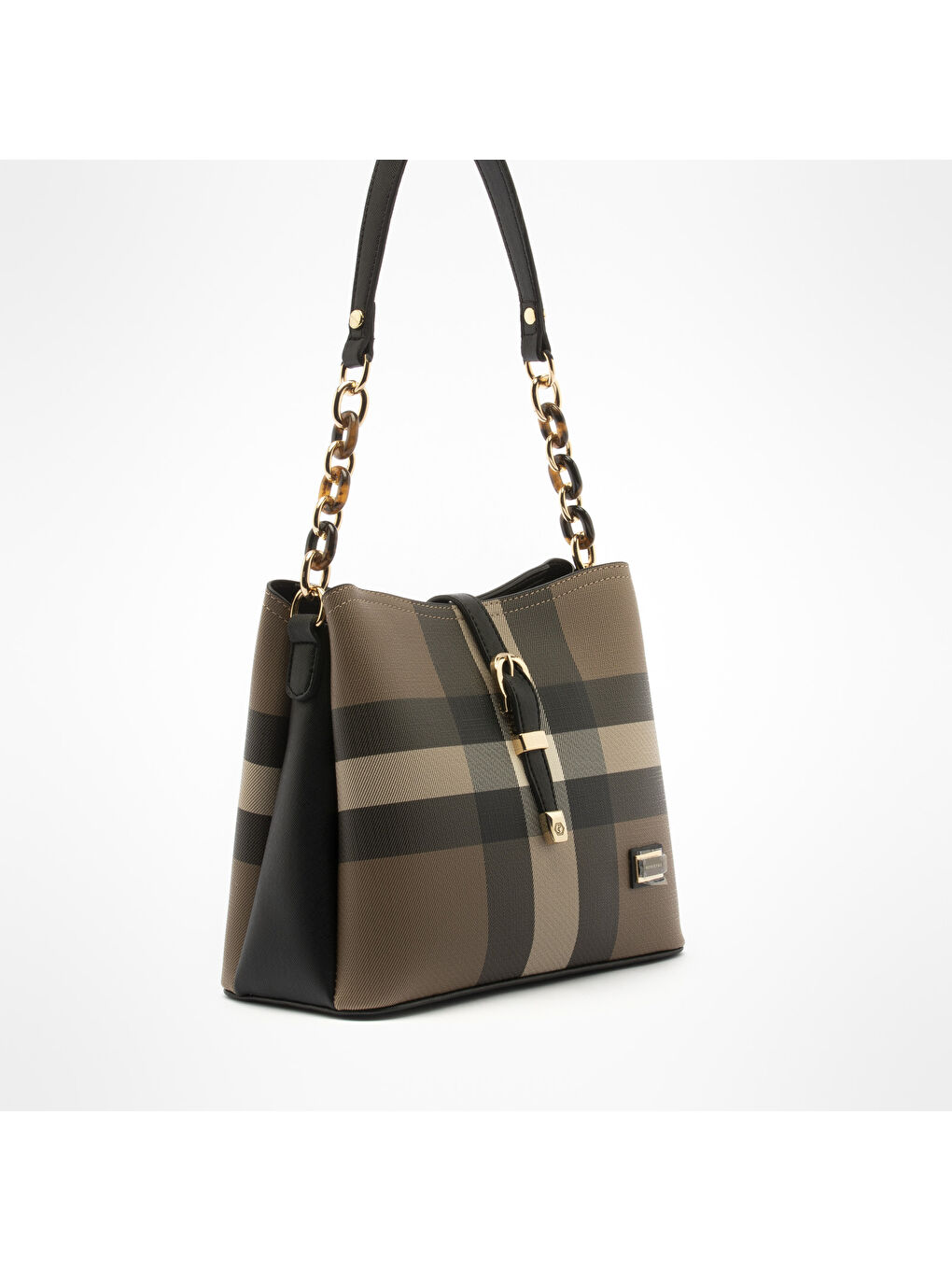 Kahverengi Kadın Omuz Çantası 974-33661 SILVER POLO BAYAN ÇANTASI M80 KAHVE-MAT SİYAH-1