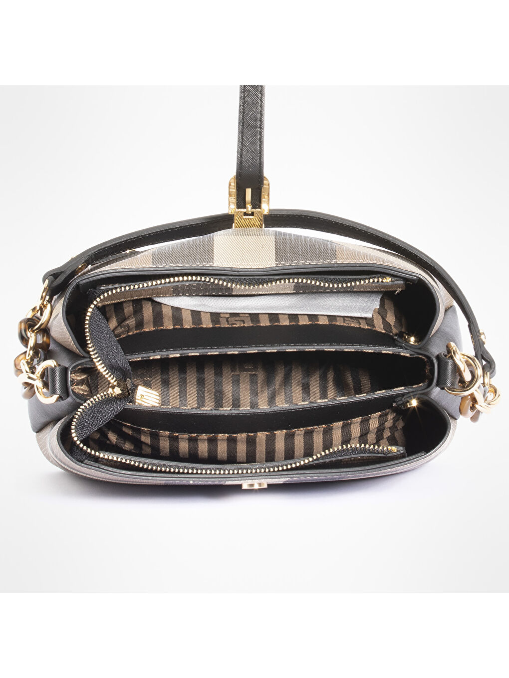 Kahverengi Kadın Omuz Çantası 974-33661 SILVER POLO BAYAN ÇANTASI M80 KAHVE-MAT SİYAH-3