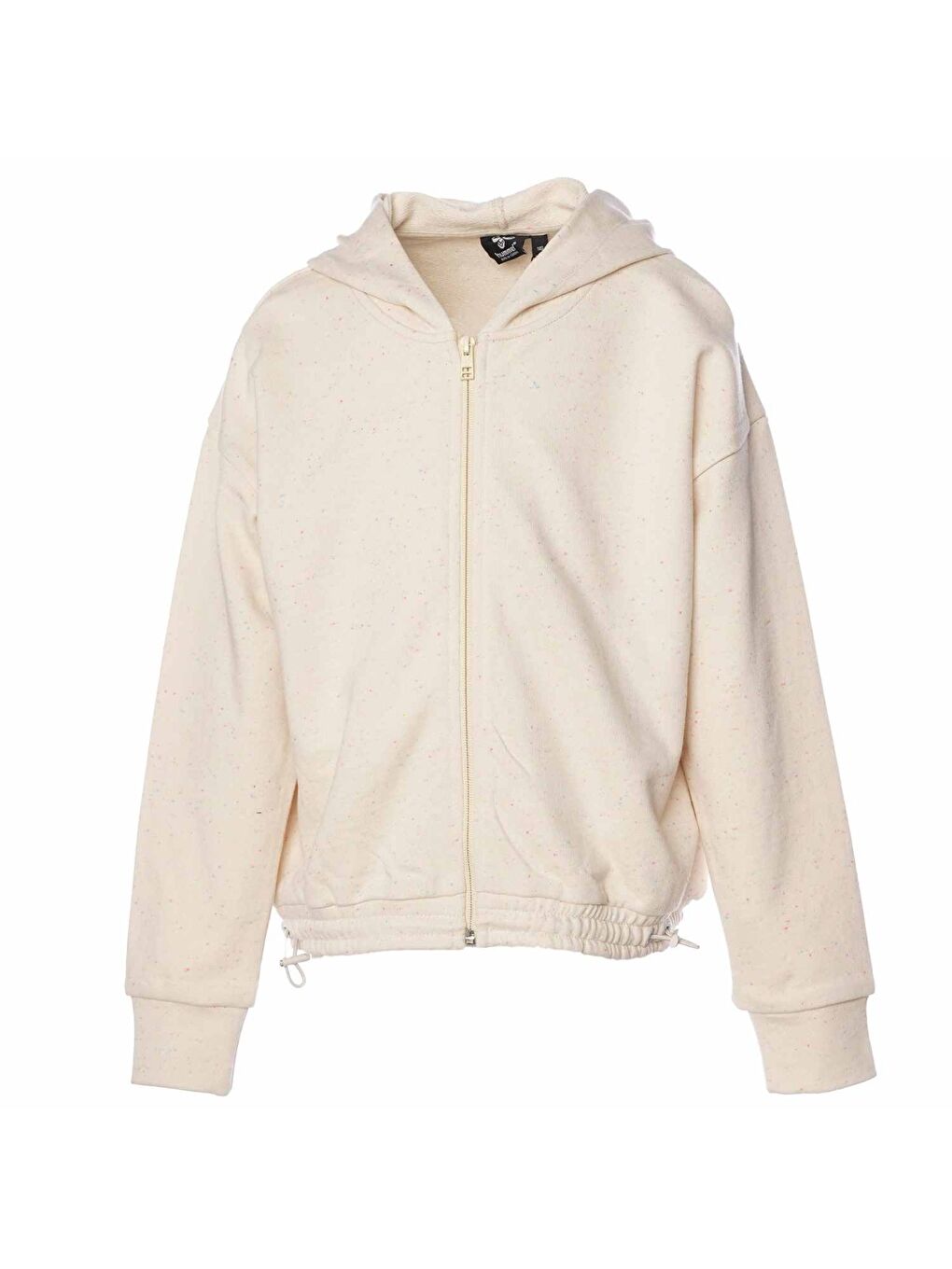 Mari Crop Çocuk Ekru Kapüşonlu Ceket-1