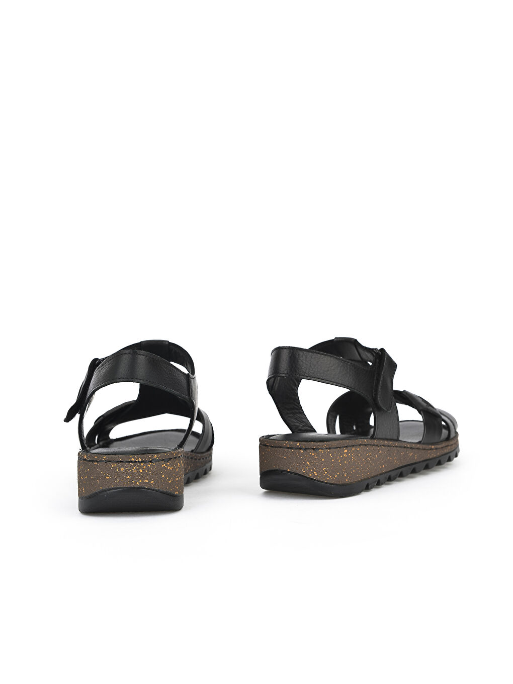 Kadın Hakiki Deri Sandalet 1411008Z207 Siyah-2