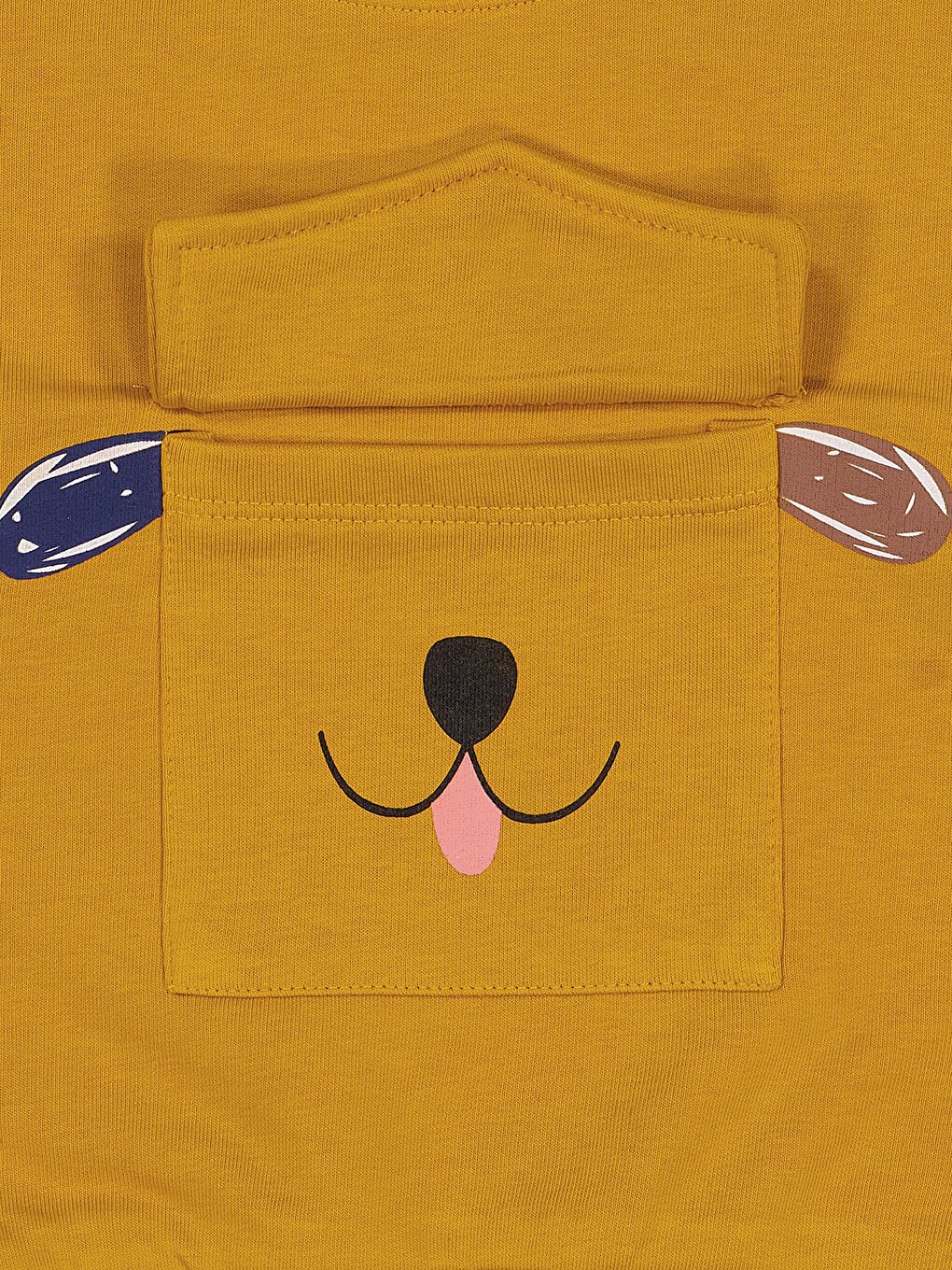 Kahverengi Boys Cep Köpek Nakışlı 2-5 Yaş Sweatshirt - Hardal-2