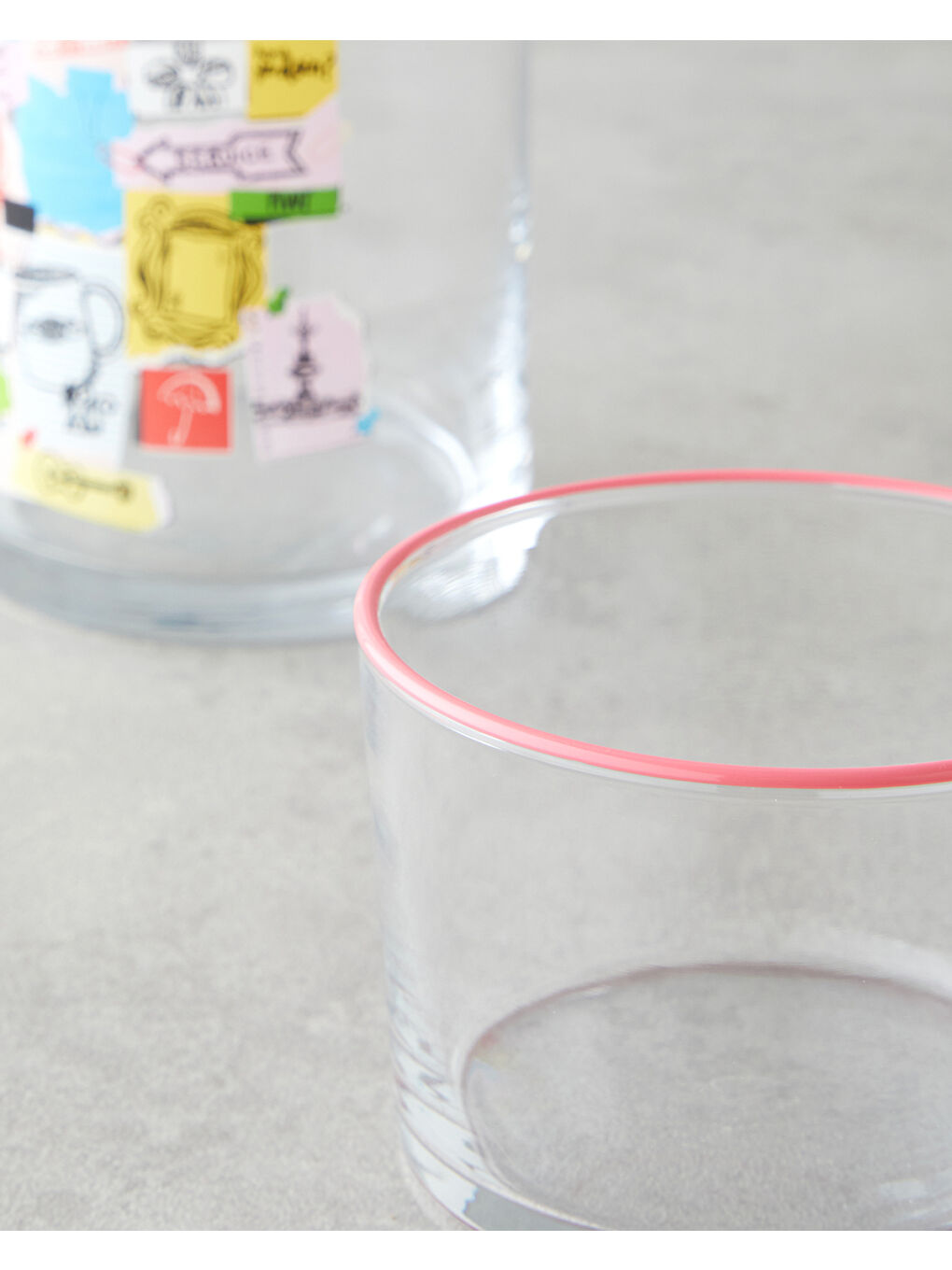 Beyaz Friends Cam Lisanslı Başucu Sürahi 700 Ml + 220 Ml Renkli-2