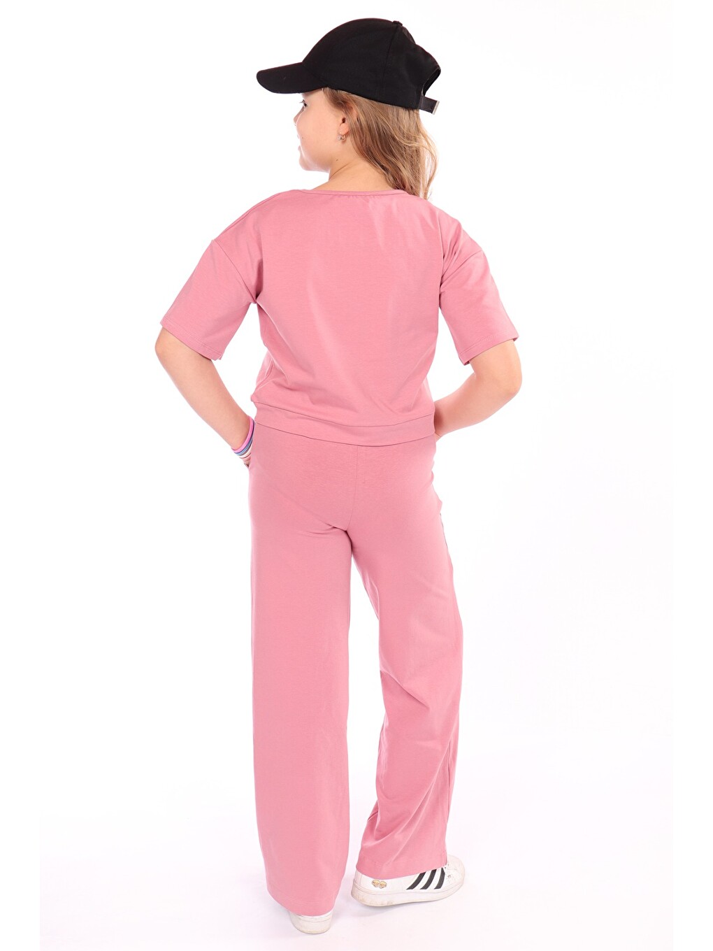 Pembe Kız Çocuk Good Feelings Baskılı Eşofman Takım-1