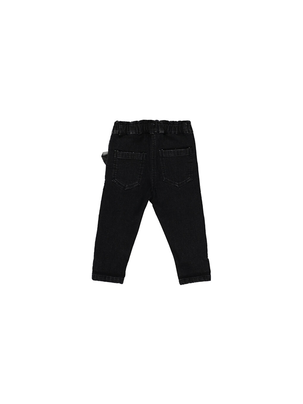 Panço Siyah Kız Çocuk Tül Detaylı Denim Pantolon - 5