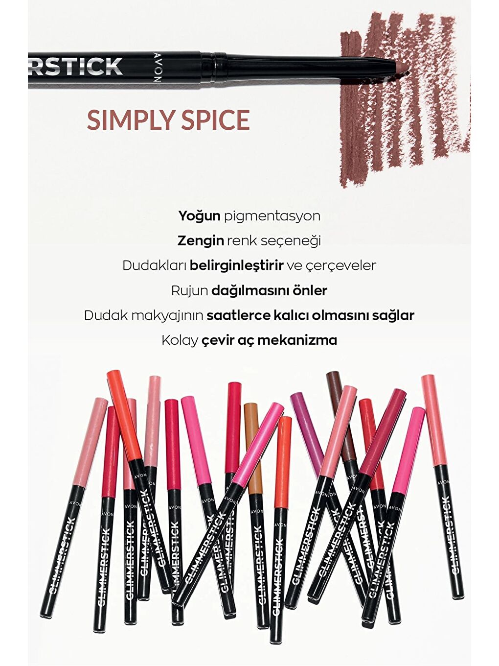 AVON Renksiz Glimmerstick Dudak Kalemi Simply Spice - 1