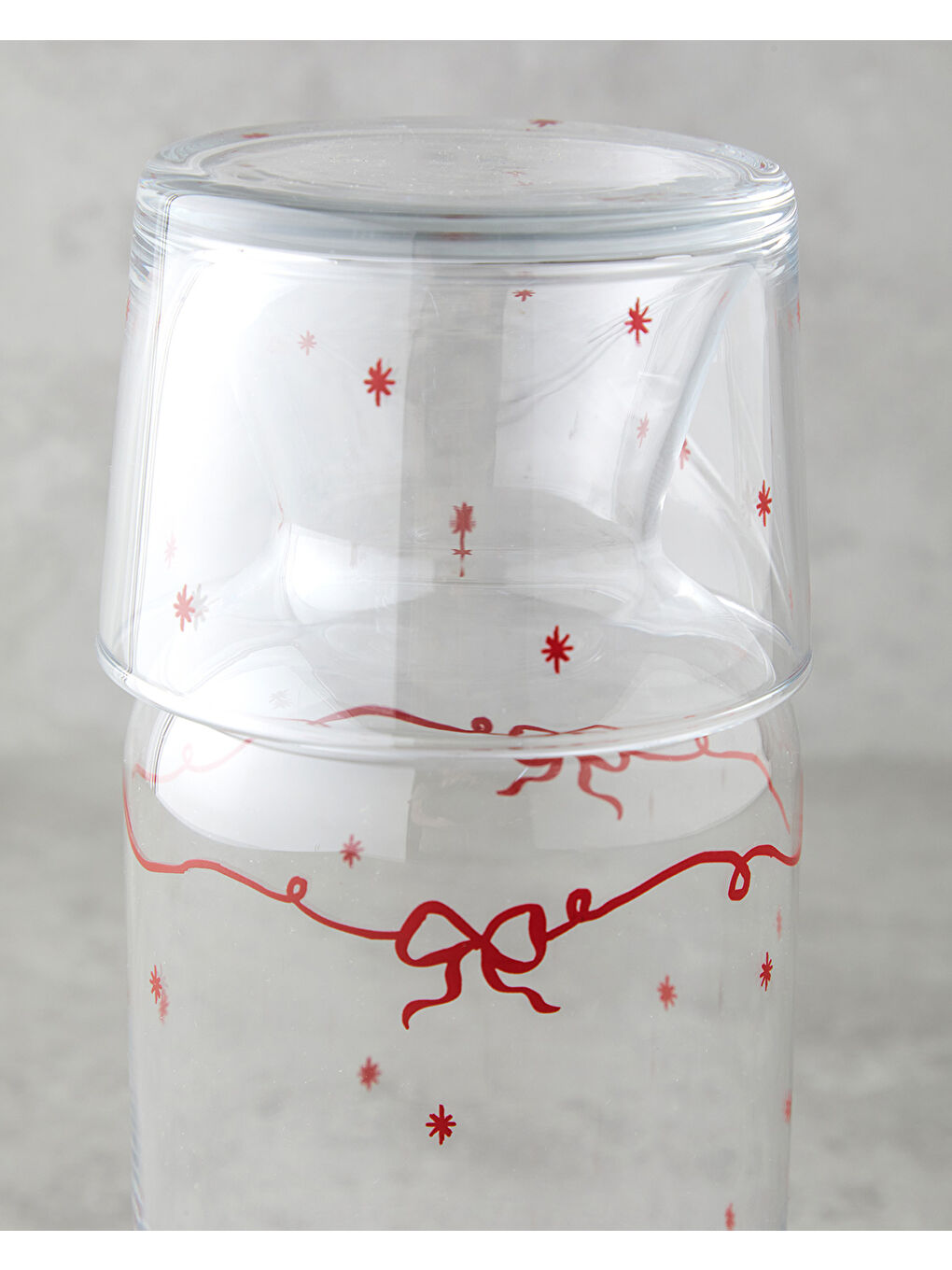 Ribbon Joy Cam Sürahi 700 Ml + 220 Ml Kırmızı-2